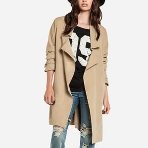 BB Dakota Austin Tan Trench Coat Size L